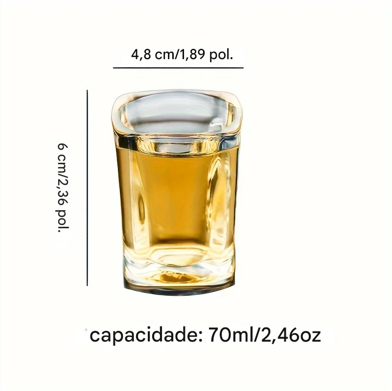 Conjunto De 6 Copos De Shot e Suporte