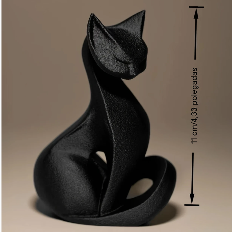 Estátua De Gato Impressa Em 3D