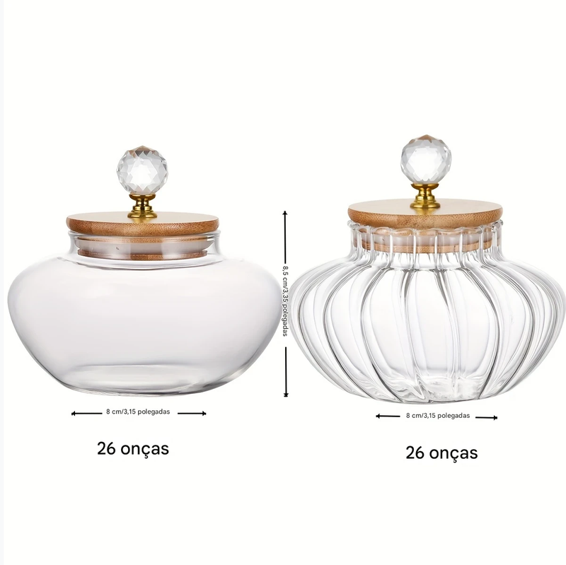 Pote de Vidro Hermético com Tampa Flip Top