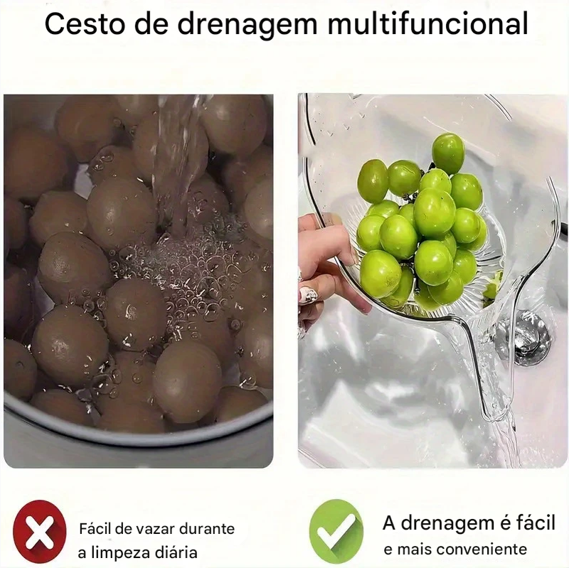 Cesta De Drenagem De Cozinha Multifuncional