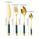 Talheres De Aço Inoxidável Com Cabo De Cerâmica 24 Peças Luxo