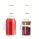 Conjunto De 12 Potes De Armazenamento Com Tampa De Bambu 240ML