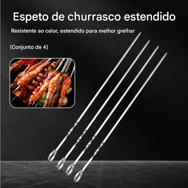 Maleta Churrasco Profissional 25 Peças em Aço Inox