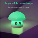 Mini Luminária Cogumelo Fofo Abajur Led Silicone
