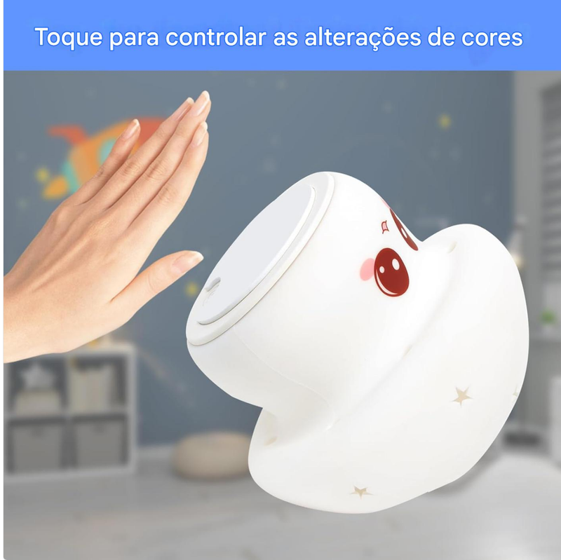 Mini Luminária Cogumelo Fofo Abajur Led Silicone